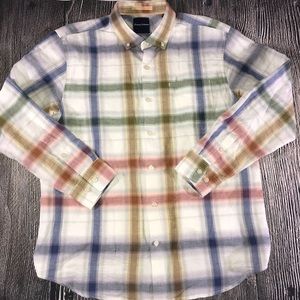 Tommy Bahama Linen Chaveta Plaid Shirt Size Large